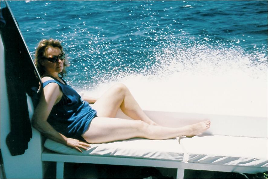 kathy on dive boat